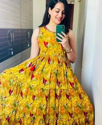 Humisha Fashion Flared/A-line Gown(Yellow)