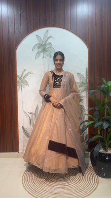 trushicreation Flared/A-line Gown(Grey)