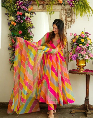 shivay group Anarkali Gown(Multicolor)