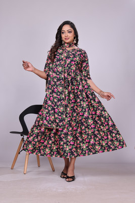 SHREE NATH TEX FAB Anarkali Gown(Multicolor)