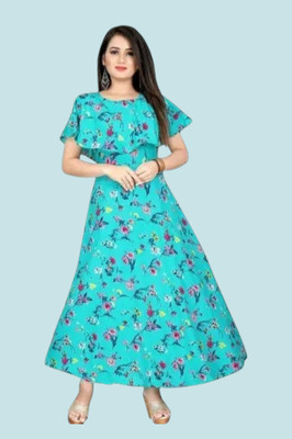 Db Fashion Rr Flared/A-line Gown(Light Blue)