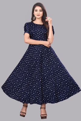 premarth Flared/A-line Gown(Dark Blue)