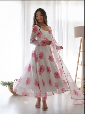 REVA ENTERPRISE Anarkali Gown(Pink)