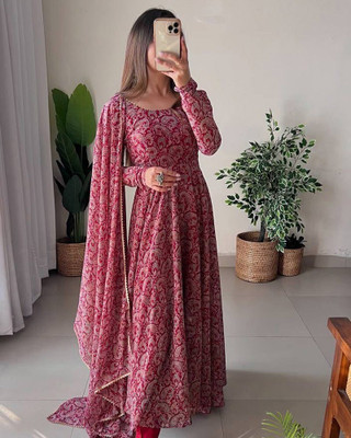 Kayra Enterprise Anarkali Gown(Maroon)