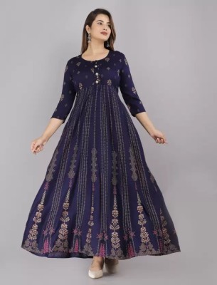 SHREE SHYAM FASHION Flared/A-line Gown(Blue)