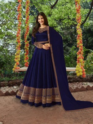 Divastri Anarkali Gown(Dark Blue, Gold)