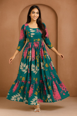 NARI DREAM Anarkali Gown(Multicolor)