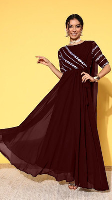 SANCIA Flared/A-line Gown(Brown)