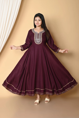 KashisCreation Anarkali Gown(Maroon)