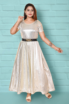 QUICKSHOP Anarkali Gown(White)