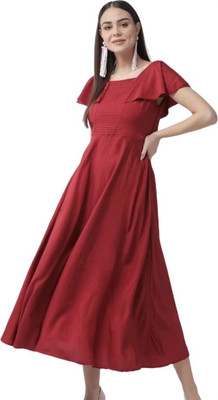 ladik way Flared/A-line Gown(Red)