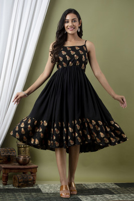 VASANT APPAREL Anarkali Gown(Black)