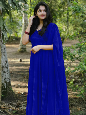 first choice creation Anarkali Gown(Blue)