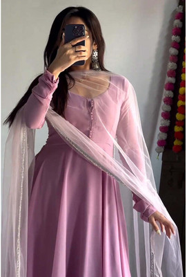 Styleva Women Floral Print Anarkali Kurta(Pink)