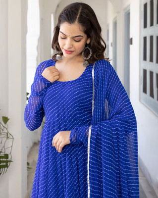 Heer Enterprise Anarkali Gown(Blue)