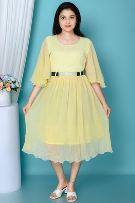 AAHL FASHION Flared/A-line Gown(Yellow)