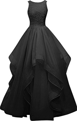 Kitty Fashion Flared/A-line Gown(Black)