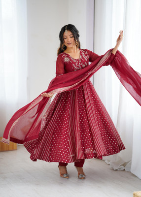 prabhuifashion Anarkali Gown(Multicolor)