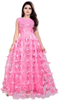 A To Z Cart Anarkali Gown(Pink)