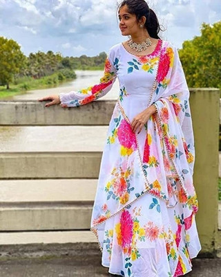 NYALKARAN ENTERPRISE Anarkali Gown(Multicolor)