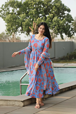 S2DCLOTHING Anarkali Gown(Blue)