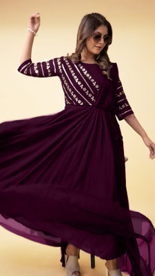 SANCIA Flared/A-line Gown(Purple)