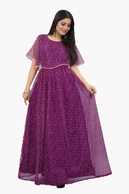 Apnisha Flared/A-line Gown(Purple)