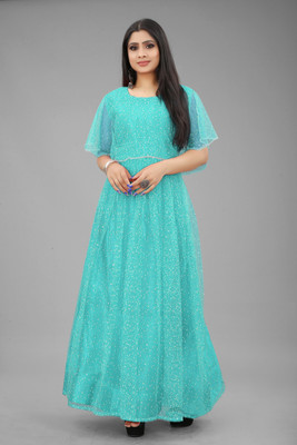 Aizii Flared/A-line Gown(Light Blue)