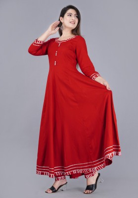 RF CLOTHES Anarkali Gown(Red)
