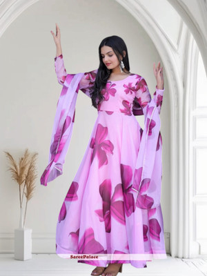 aasha Fashion Anarkali Gown(Pink)