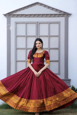 Thapnath Anarkali Gown(Maroon)