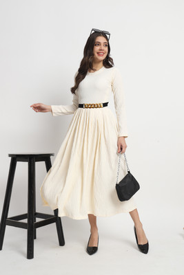 DEERGOLD FASHION Flared/A-line Gown(White)