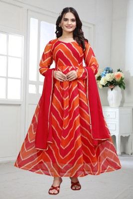 NIRYA FASHION Anarkali Gown(Orange)