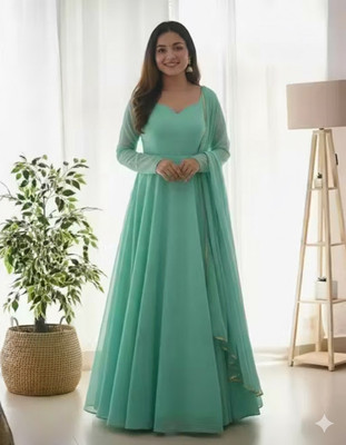 DiyaFab Anarkali Gown(Light Green)