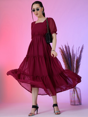 Classi Fashion Flared/A-line Gown(Maroon)