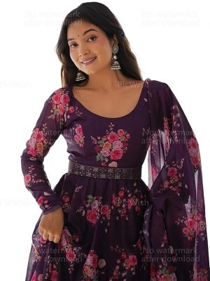 THEOMFAB Anarkali Gown(Purple)