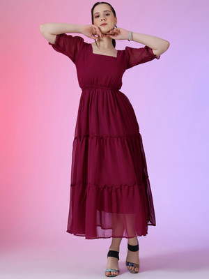 Raiyani Fashion Flared/A-line Gown(Maroon)