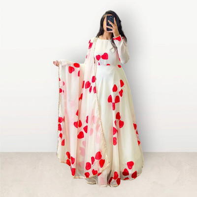 HELWIN DESIGNER Anarkali Gown(White)