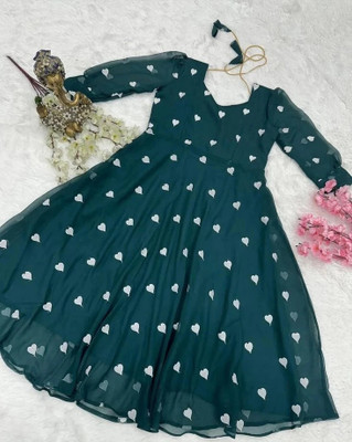 JE BHAGVAN CREATION Anarkali Gown(Multicolor)