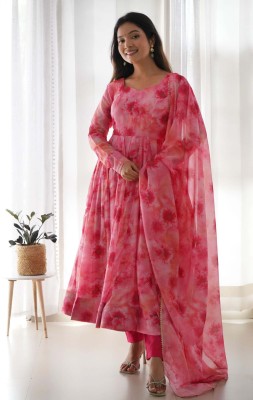 NS WORLD Anarkali Gown(Pink)