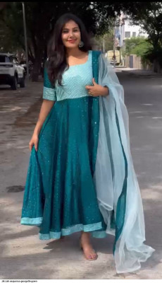 Thapnath Anarkali Gown(Light Green)