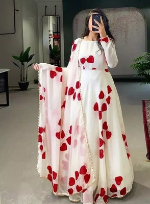 NYALKARAN ENTERPRISE Anarkali Gown(Red)