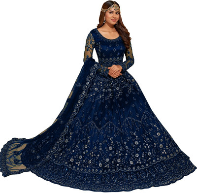 Julee Flared/A-line Gown(Dark Blue)