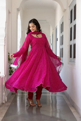 AVSAR TRENDZ Anarkali Gown(Pink)