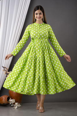 VASANT APPAREL Anarkali Gown(Green)