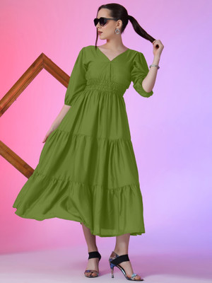 Femvy Anarkali Gown(Light Green)
