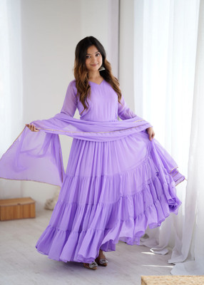 S2DCLOTHING Anarkali Gown(Purple)