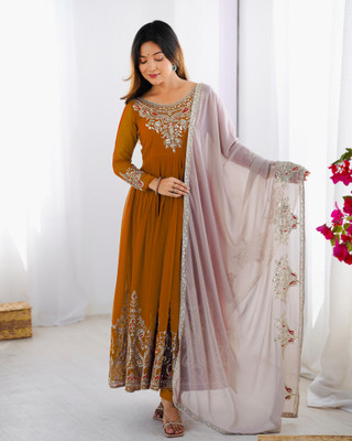 CHAMUNDAART Anarkali Gown(Orange)