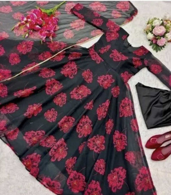 LD ENTERPRIS Anarkali Gown(Red, Black)