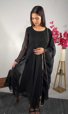 NITYA CLOTHING Anarkali Gown(Black)
